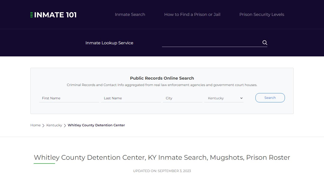 Whitley County Detention Center, KY Inmate Search, Mugshots, Prison ...